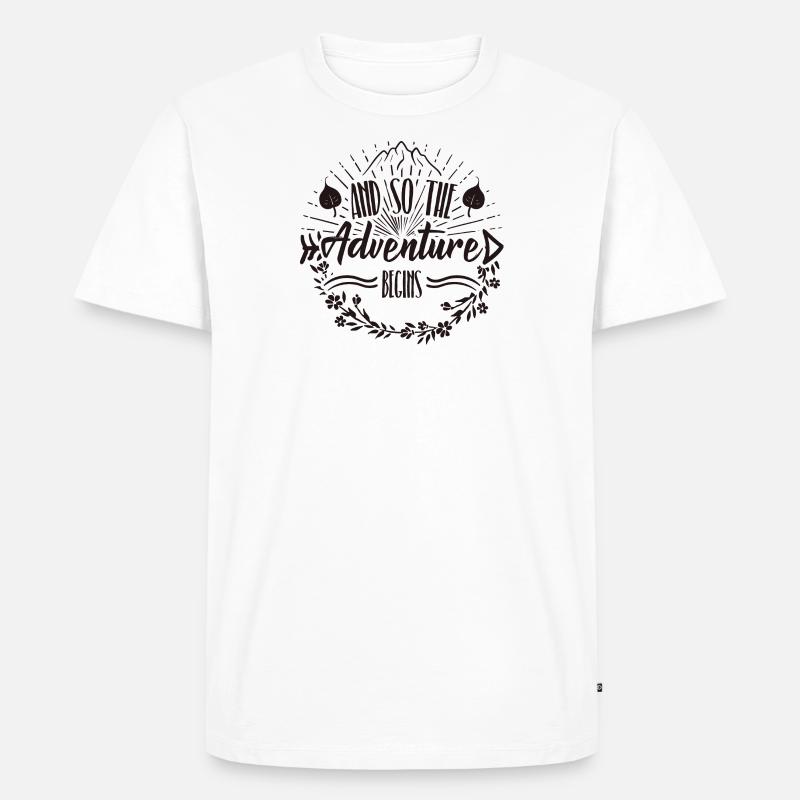 Und so beginnt das Abenteuer - Männer Premium Bio T-Shirt - Weiß