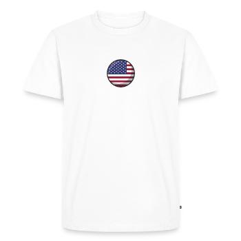 MADE IN USA White - T-shirt Premium bio Homme - blanc - Devant - Nico (187cm)