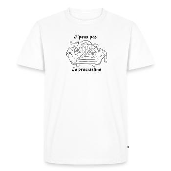 J PEUX PAS JE PROCRASTINE - T-shirt Premium bio Homme - blanc - Devant - Nico (187cm)