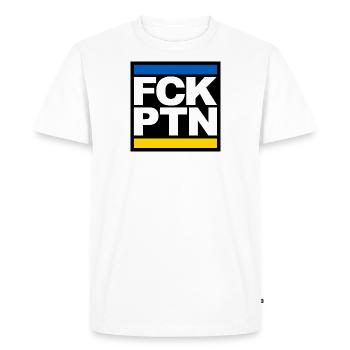 FCK PTN ukraine couleur - T-shirt Premium bio Homme - blanc - Devant - Nico (187cm)