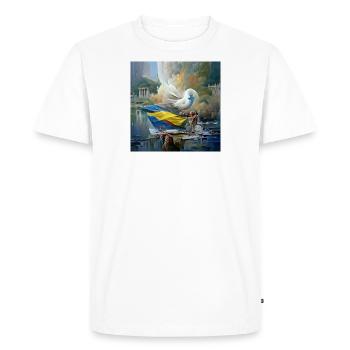 Paix pour les Ukrainiens, soutenez l’Ukraine - T-shirt Premium bio Homme - blanc - Devant - Nico (187cm)