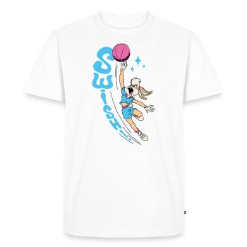 Looney Tunes Lola Bunny Swish! Basket-Ball Design - T-shirt Premium bio Homme - blanc - Devant - Nico (187cm)