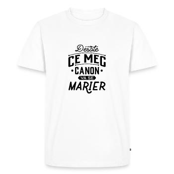 Mec canon mariage evg - T-shirt Premium bio Homme - blanc - Devant - Nico (187cm)