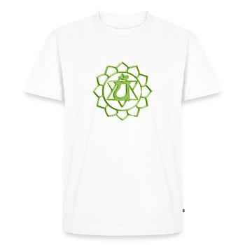 HEAK CHAKRA ANAHATA 4. CHAKRA - T-shirt Premium bio Homme - blanc - Devant - Nico (187cm)