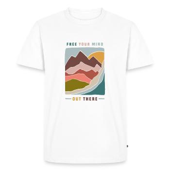Libérez votre là-bas - T-shirt Premium bio Homme - blanc - Devant - Nico (187cm)