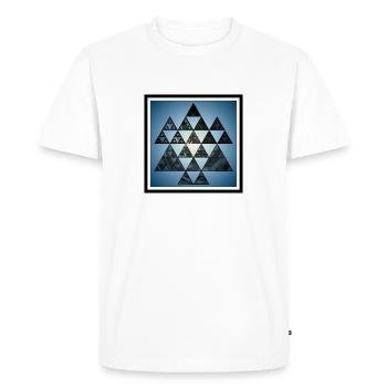 Blue quadrilateral with Sierpinski triangles - Men's Premium Organic T-Shirt - white - Front - Nico (187cm)