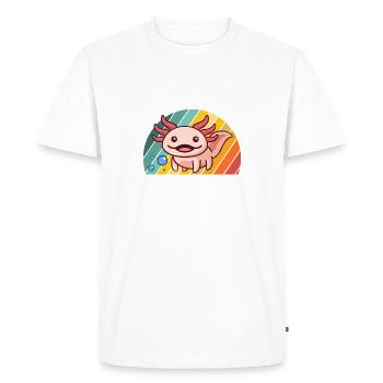 Drôle I axolotl questions rétro mignon bambin - T-shirt Premium bio Homme - blanc - Devant - Nico (187cm)