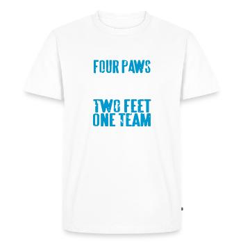 Four Paws Two Feet One Team Dog Sport Bond Unity - Men's Premium Organic T-Shirt - white - Front - Nico (187cm)