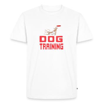 L’éducation canine est ma fierté de héros de frisbee - T-shirt Premium bio Homme - blanc - Devant - Nico (187cm)
