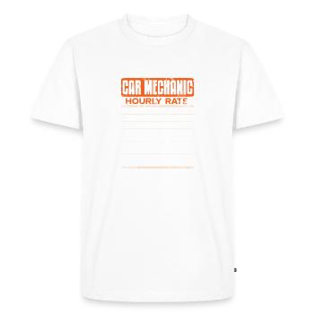 Drôle Mécanicien Taux horaire Travail de garage Blague - T-shirt Premium bio Homme - blanc - Devant - Nico (187cm)