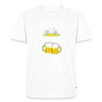 J'aime les bicyclettes et la bière - T-shirt Premium bio Homme - blanc - Devant - Nico (187cm)