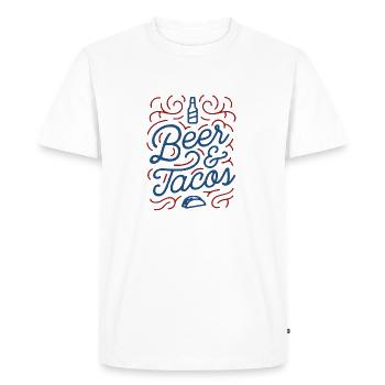 Beer and tacos - Men's Premium Organic T-Shirt - white - Front - Nico (187cm)
