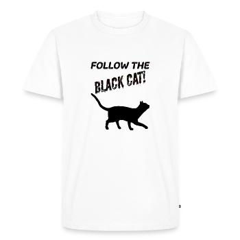 Chat noir - T-shirt Premium bio Homme - blanc - Devant - Nico (187cm)