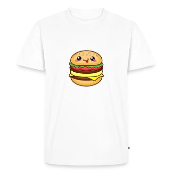 Burgers au visage souriant - T-shirt Premium bio Homme - blanc - Devant - Nico (187cm)