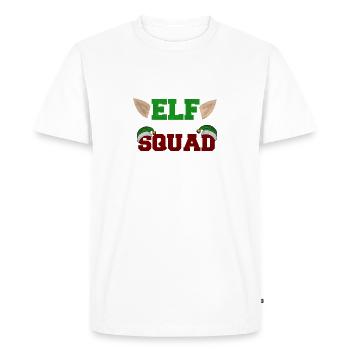 Elf Squad Funny Christmas Elves X Mas Design - Men's Premium Organic T-Shirt - white - Front - Nico (187cm)
