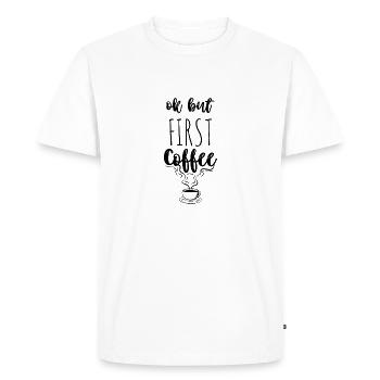 OK mais premier café - T-shirt Premium bio Homme - blanc - Devant - Nico (187cm)