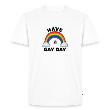 LGBT Fierté Gay Gay Gay - T-shirt Premium bio Homme - blanc - Devant - Nico (187cm)
