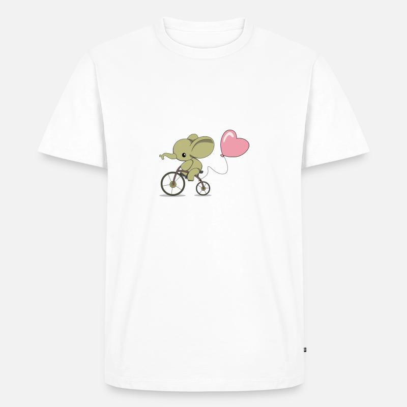Radelnder Elefant - Männer Premium Bio T-Shirt - Weiß