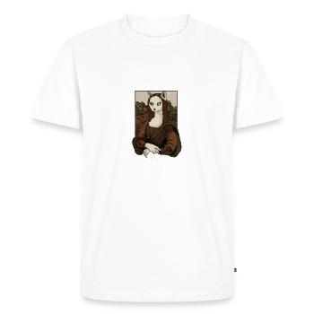 Cadeau de chats Mona Lisa - T-shirt Premium bio Homme - blanc - Devant - Nico (187cm)