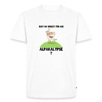 Êtes-vous prêt - alpaga - T-shirt Premium bio Homme - blanc - Devant - Nico (187cm)