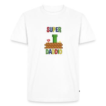 Super Daddio Father Father's Day dad gamer gambler - Men's Premium Organic T-Shirt - white - Front - Nico (187cm)