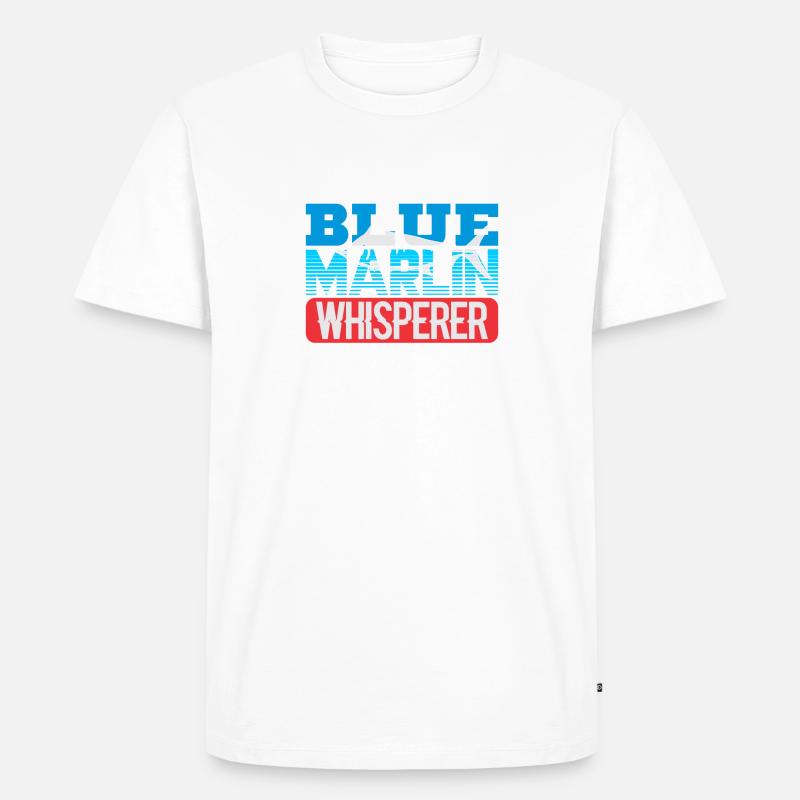 Blue Marlin Whisperer - Männer Premium Bio T-Shirt - Weiß