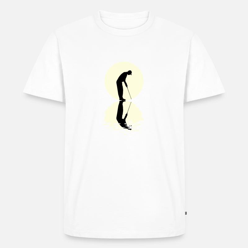 Moon Minigolf Tshirt - Männer Premium Bio T-Shirt - Weiß