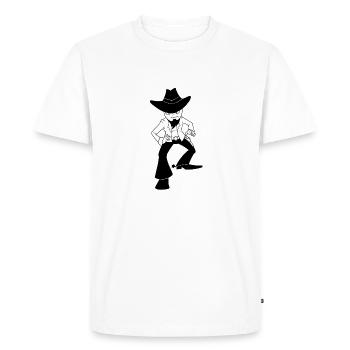 Cowboy Wild West Western Shérif de cadeaux - T-shirt Premium bio Homme - blanc - Devant - Nico (187cm)