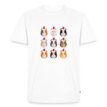 Chapeau de Noel Noel de Cochon d'Inde - T-shirt Premium bio Homme - blanc - Devant - Nico (187cm)