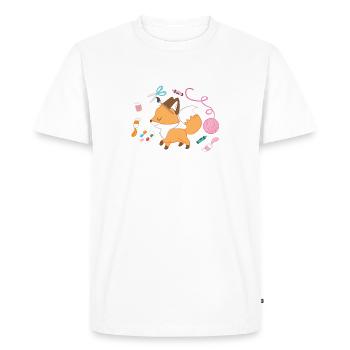 Fox T-shirt for artisans handmade - Men's Premium Organic T-Shirt - white - Front - Nico (187cm)