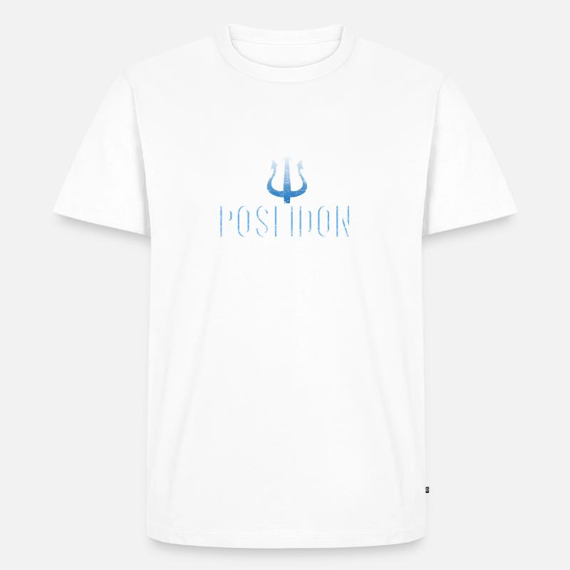 Poseidon - Männer Premium Bio T-Shirt - Weiß