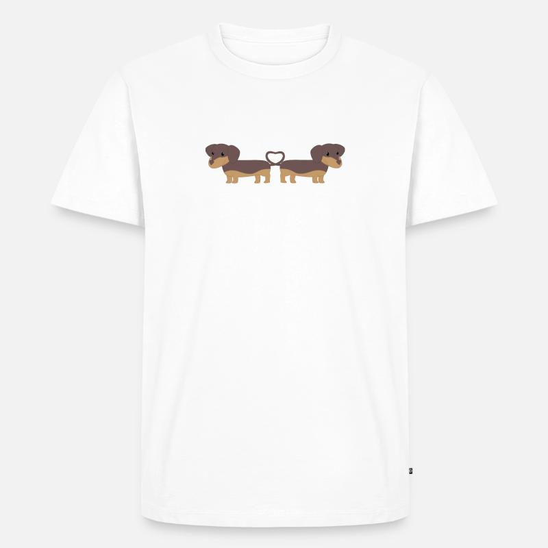 Dackel - Dackelliebe - Dachshund - Geschenk - Männer Premium Bio T-Shirt - Weiß