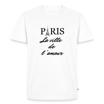 Paris La ville de l 'amour - Men's Premium Organic T-Shirt - white - Front - Nico (187cm)