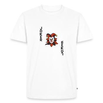 Carte de Jeu Joker Poker Carte Carte Cadeau - T-shirt Premium bio Homme - blanc - Devant - Nico (187cm)