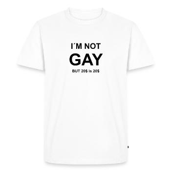 Not gay - T-shirt Premium bio Homme - blanc - Devant - Nico (187cm)