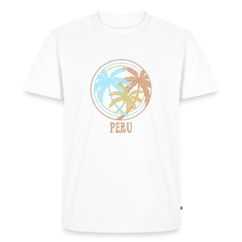 Pérou - T-shirt Premium bio Homme - blanc - Devant - Nico (187cm)