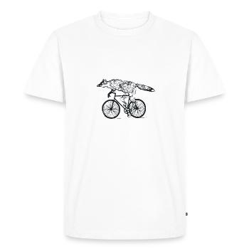 Fuchs Bicycle Cyclist Bike - Men's Premium Organic T-Shirt - white - Front - Nico (187cm)