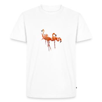 flamingo1 - Men's Premium Organic T-Shirt - white - Front - Nico (187cm)