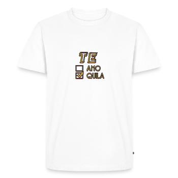 Te Amo, (check) Tequilla - Men's Premium Organic T-Shirt - white - Front - Nico (187cm)