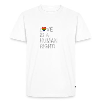 Love is a Human Right People Rights Gift - Men's Premium Organic T-Shirt - white - Front - Nico (187cm)