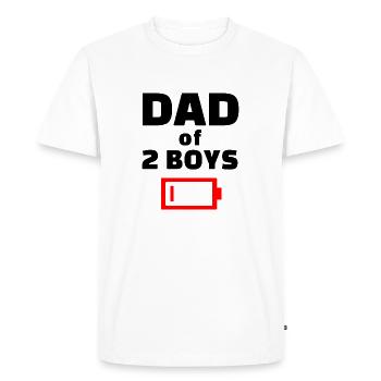 Papa fatigué de 2 garçons drôle père de deux fils - T-shirt Premium bio Homme - blanc - Devant - Nico (187cm)