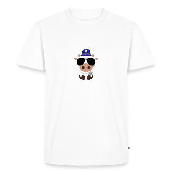 Vache à la police Vache à la police Animaux de la police Flics - T-shirt Premium bio Homme - blanc - Devant - Nico (187cm)