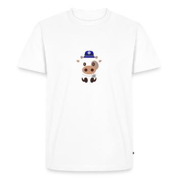 Vache à la police Vache à la police Animaux de la police Flics - T-shirt Premium bio Homme - blanc - Devant - Nico (187cm)