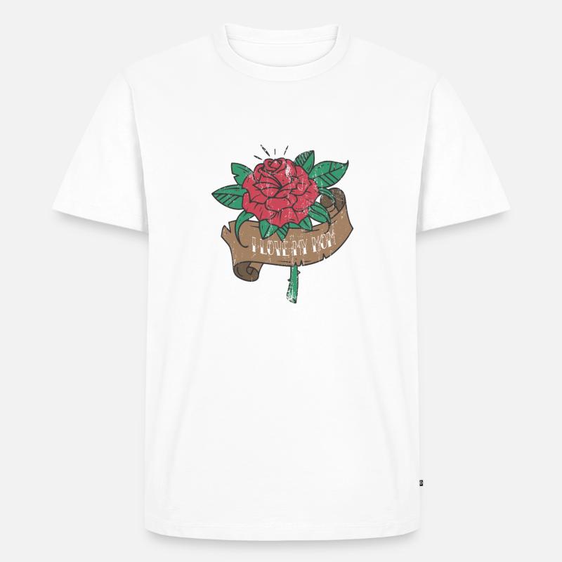 Ich liebe Dich Mutter Mama - Männer Premium Bio T-Shirt - Weiß