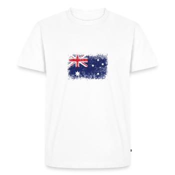Australia flag flag crest - Men's Premium Organic T-Shirt - white - Front - Nico (187cm)