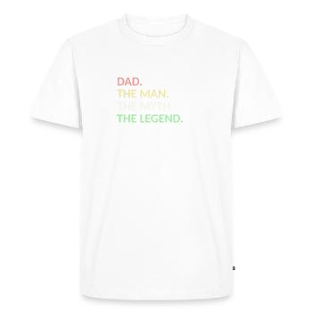 Dad Man Myth Legend - Men's Premium Organic T-Shirt - white - Front - Nico (187cm)
