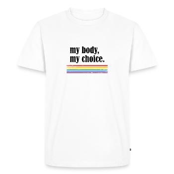 Mon corps mon choix - T-shirt Premium bio Homme - blanc - Devant - Nico (187cm)