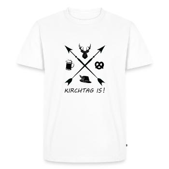 Le jour de l’église - T-shirt Premium bio Homme - blanc - Devant - Nico (187cm)