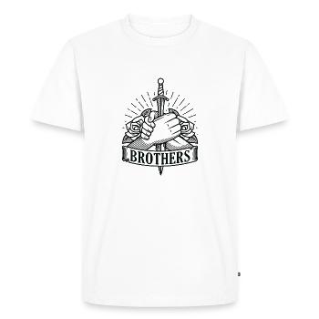 Frères frères cohésion frères et soeurs - T-shirt Premium bio Homme - blanc - Devant - Nico (187cm)