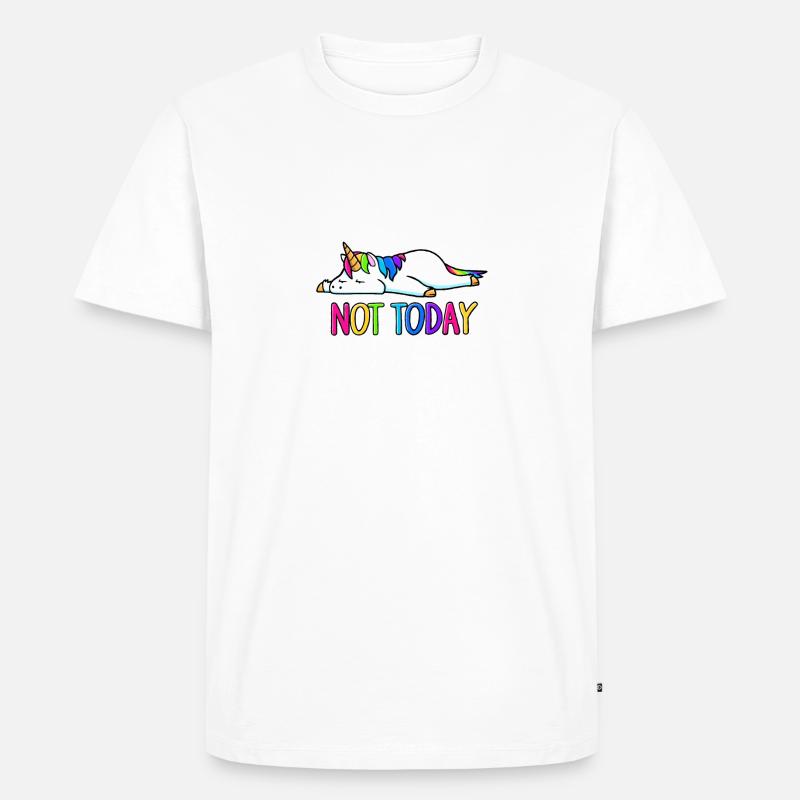 Heute Regenbogen-Einhorn - Männer Premium Bio T-Shirt - Weiß